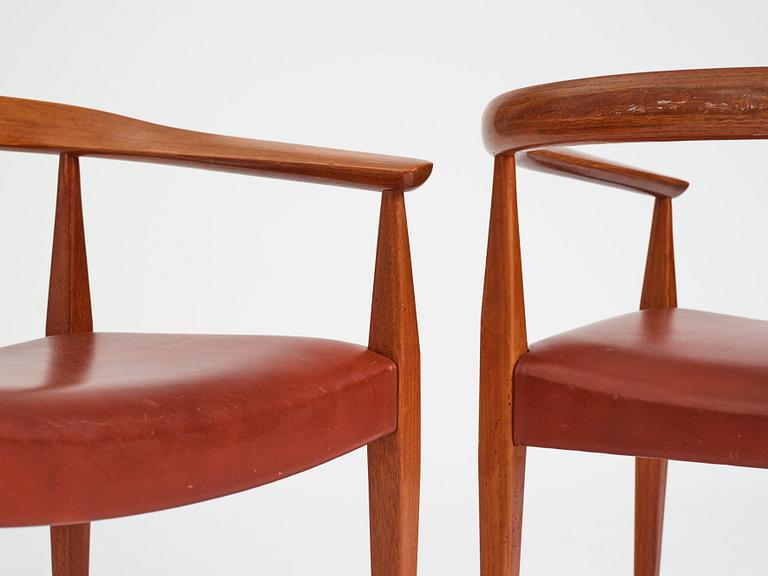 Nanna Ditzel, a pair of armchairs, "model 113", Poul Kolds Savværk, Denmark 1950-60's.