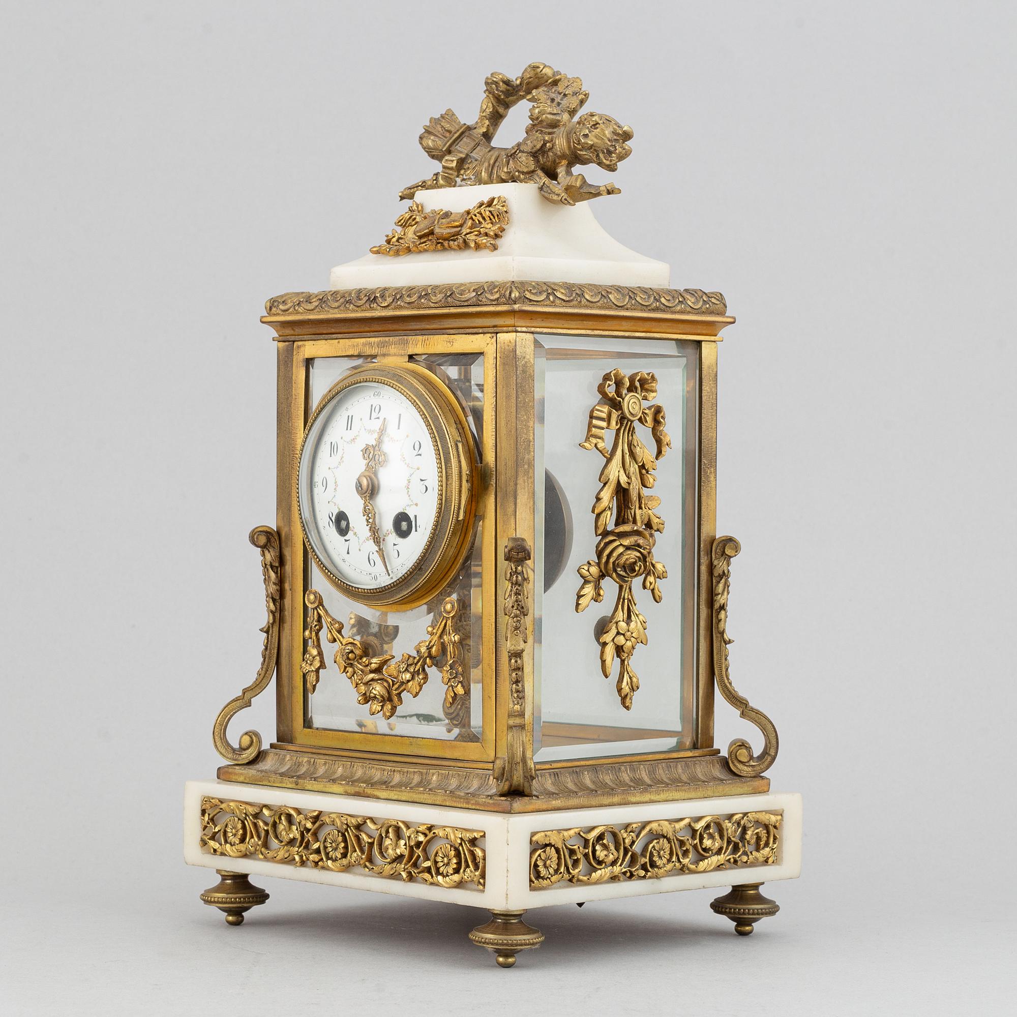 A circa 1900 Louis XVI-style mantle clock.