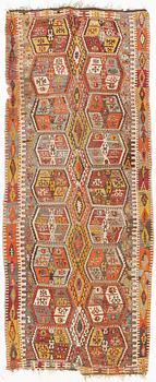 A carpet, Antique Anatolian Kilim, ca 368 x 152 cm.