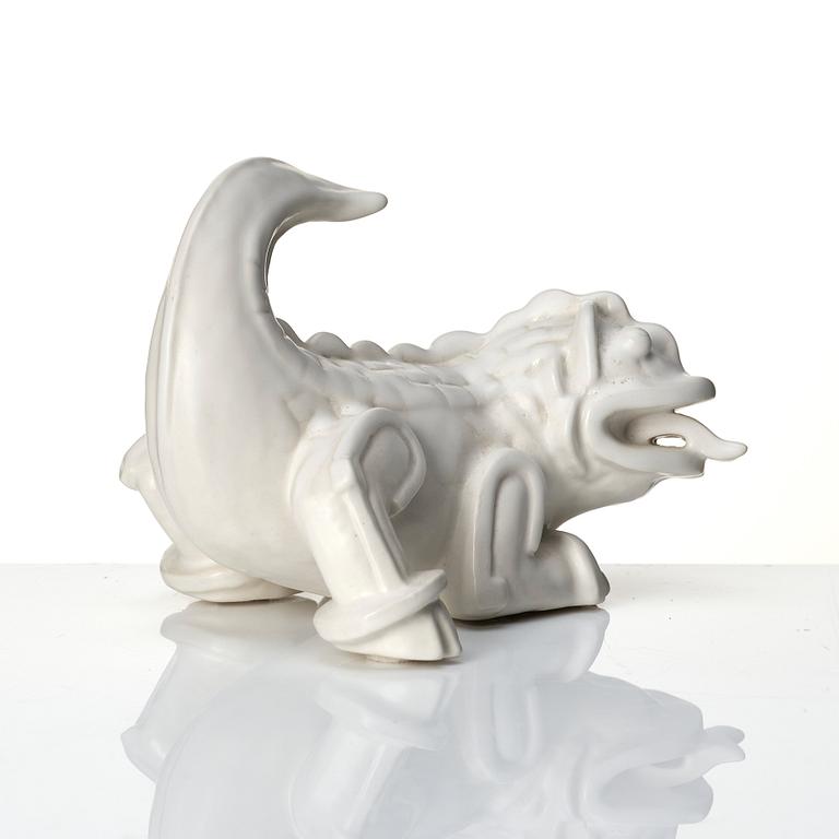 Wilhelm Kåge, a stoneware sculpture of a dragon puppy, Gustavsberg, Sweden 1940-1950s.