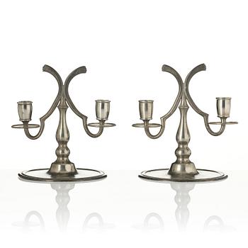 Nils Fougstedt, a pair of candelabra, Firma Svenskt Tenn, Stockholm, 1926.
