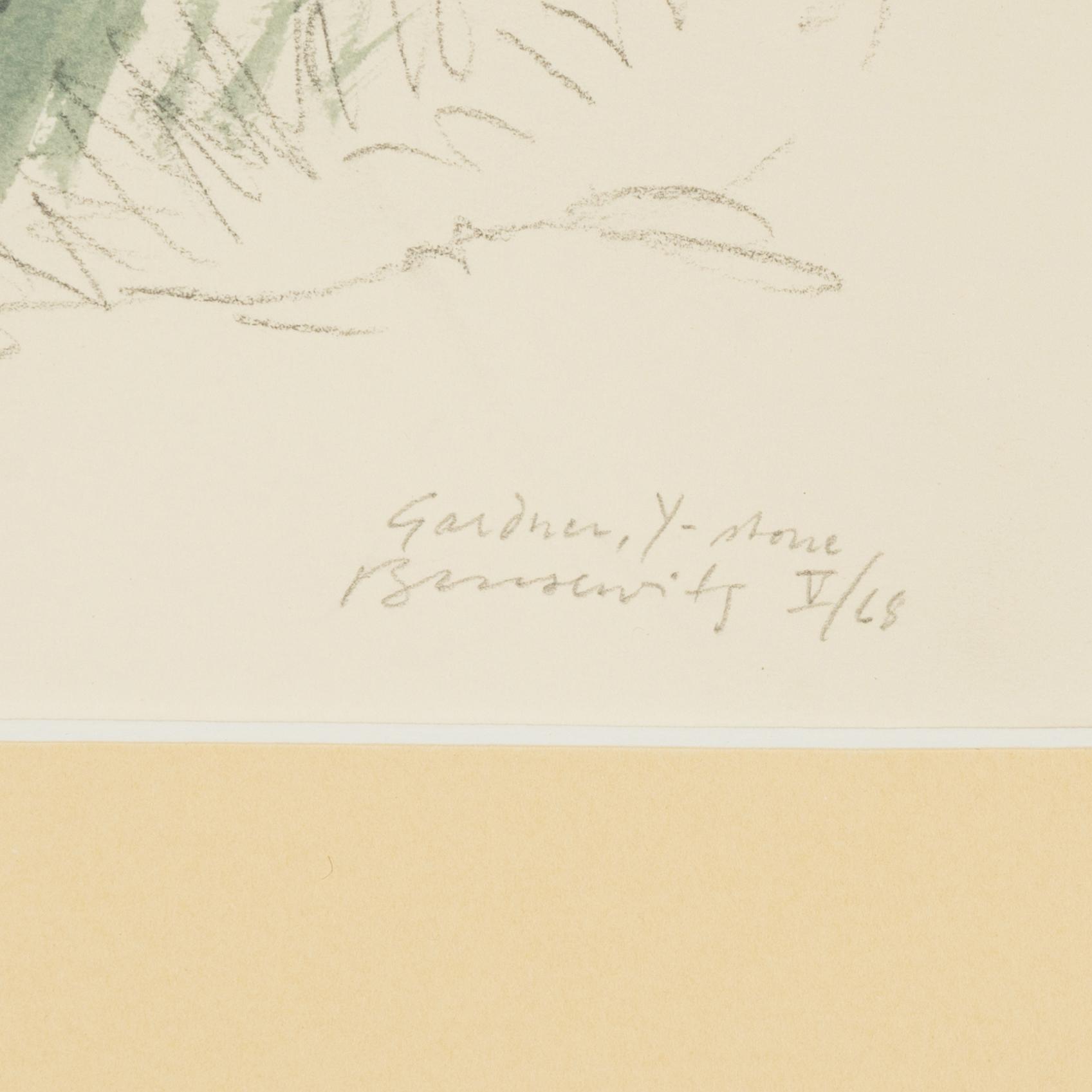 Gunnar Brusewitz, watercolout, signed and dated Gardner, Y-stone -68.