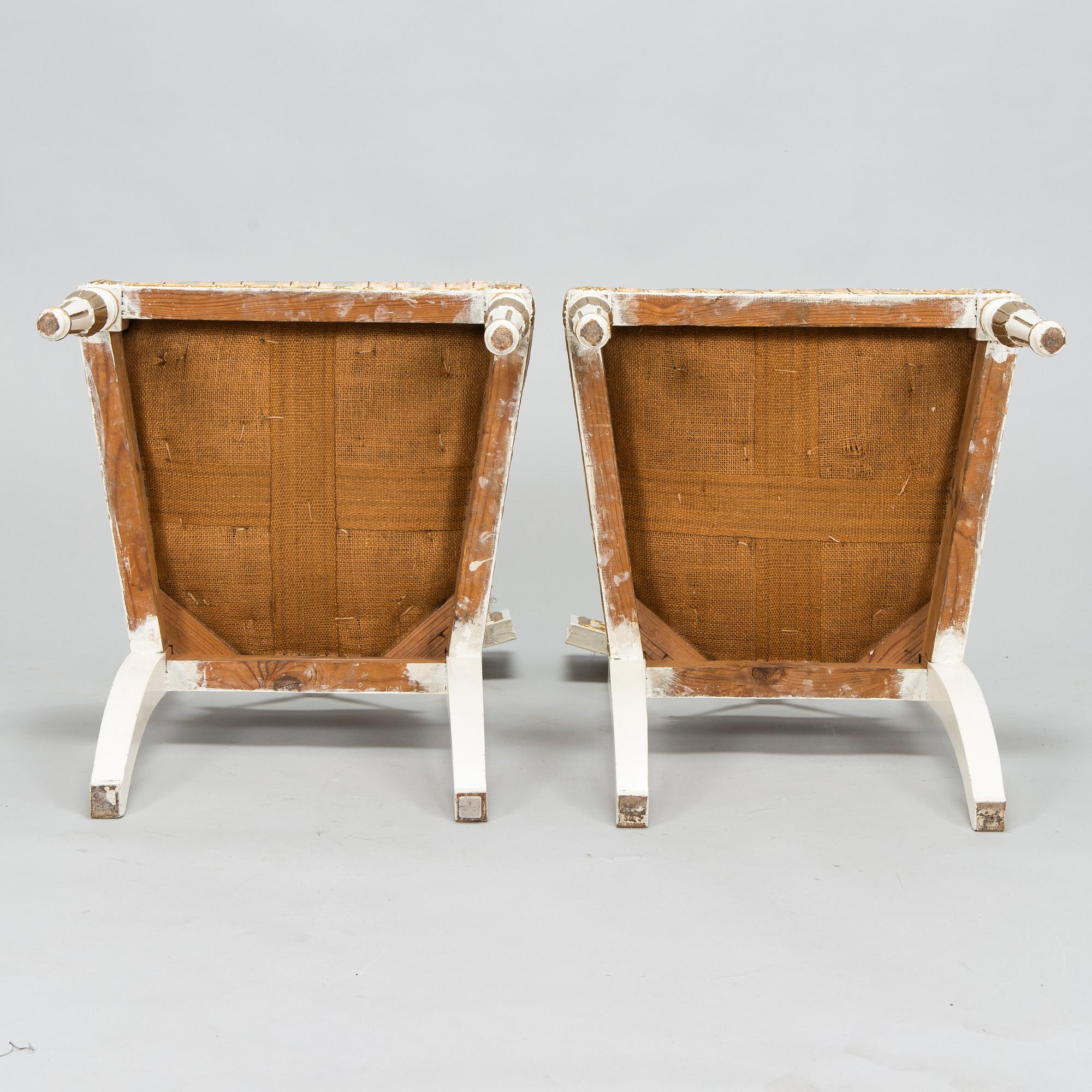 A late Gustavian style sofa and four chairs, early 20th century.
