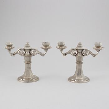 A pair of Gerotin pewter candlesticks, Denmark, first half of the 20th century.