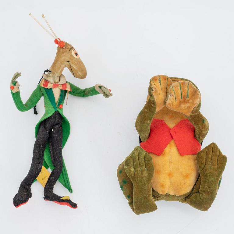Steiff, 'Kalle Stropp' and 'Grodan Boll', Germany 1950s.
