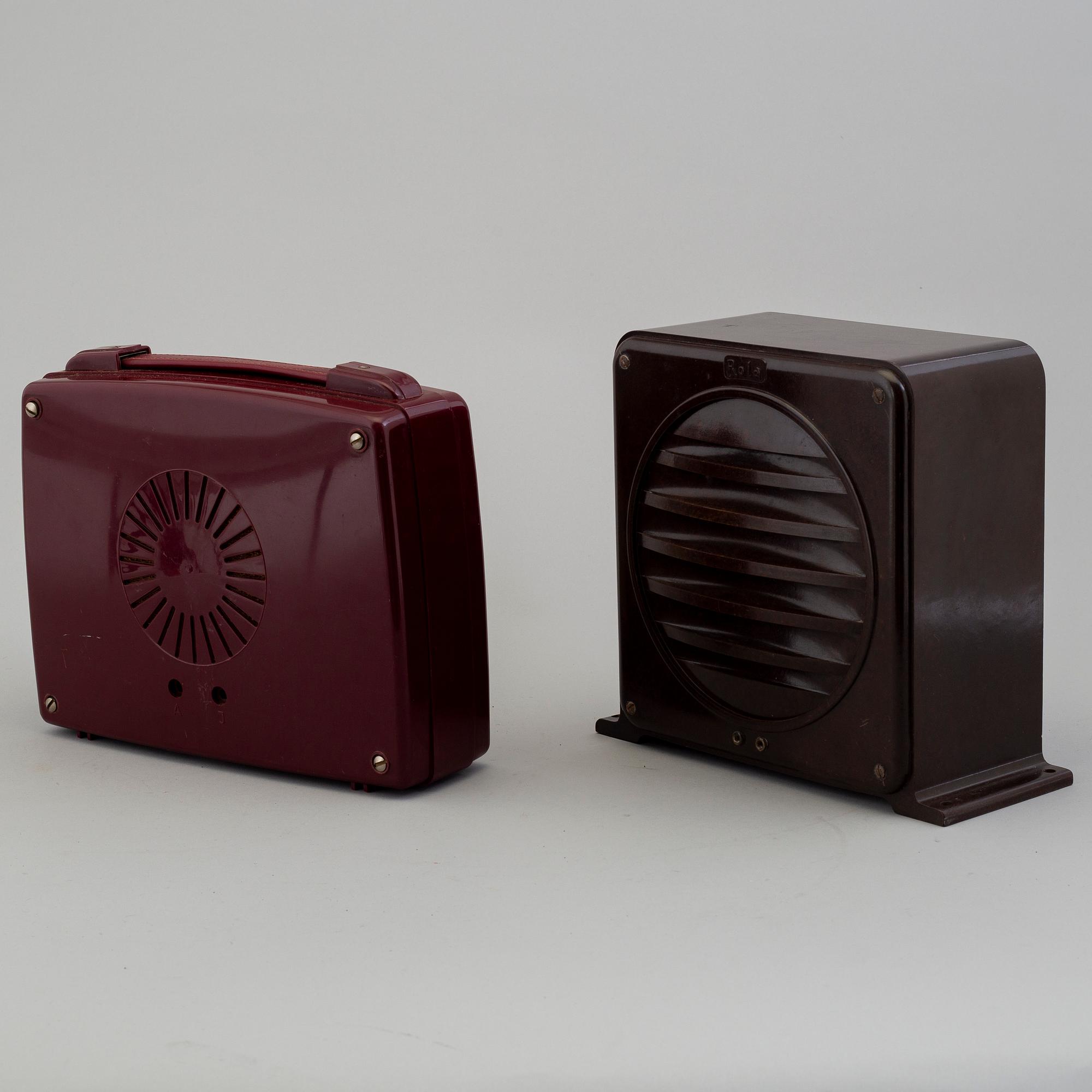 RADIO/HÖGTALARE/MIKROFON, 6 delar, 1900-talets första hälft.