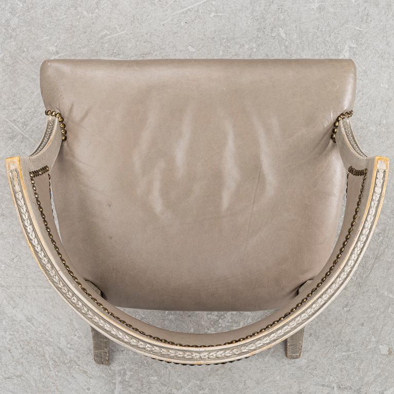 A late Gustavian style armchair, early 20th Century.