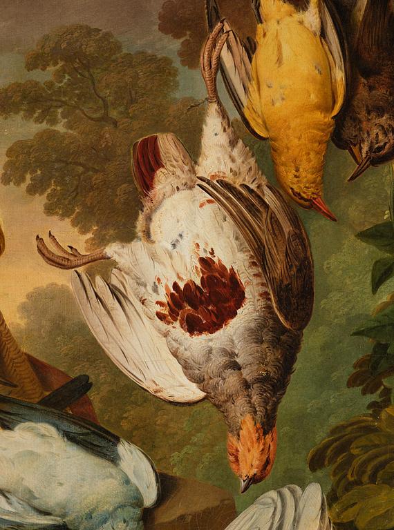 Jacob Xaver Vermoelen, Still Life with Pet Birds.