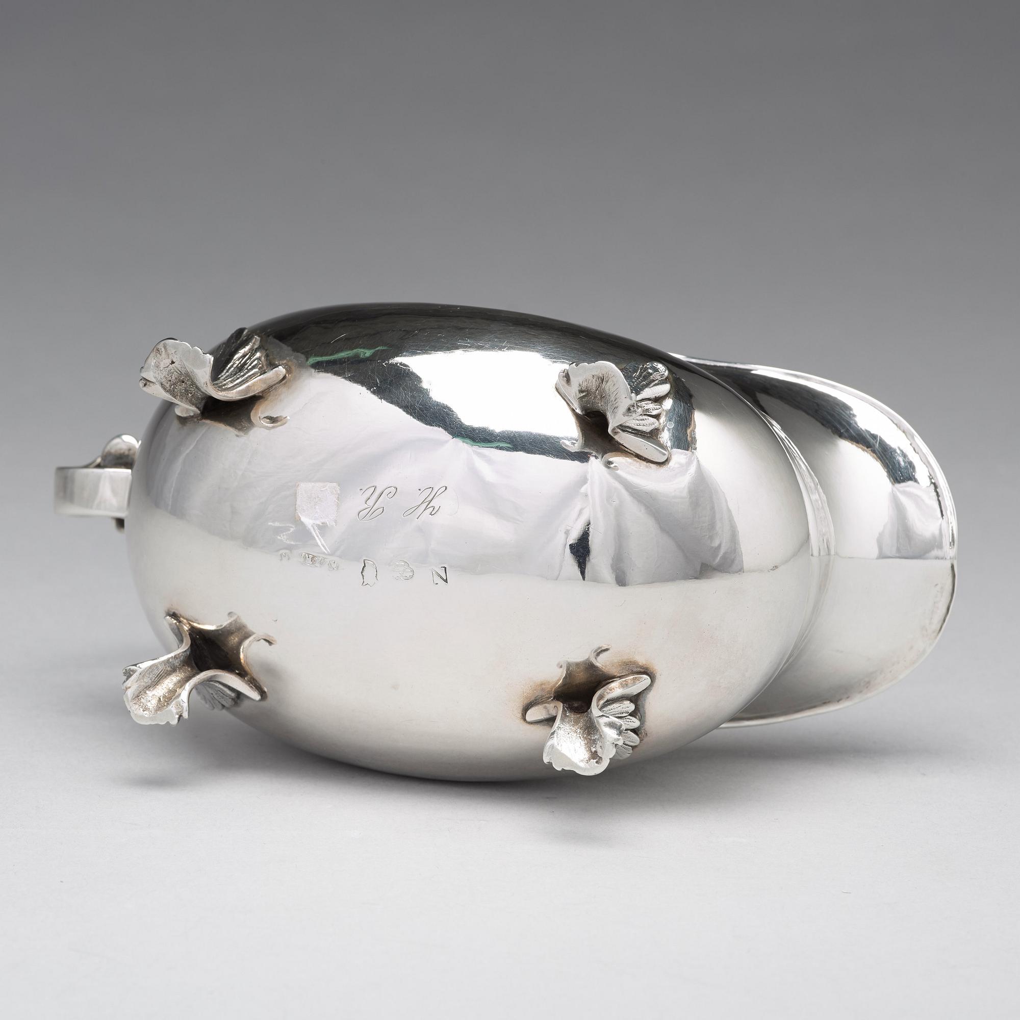A Swedish 18th century parcel-gilt silver cream-jug, mark of Petter Åkerman, Stockholm 1782.