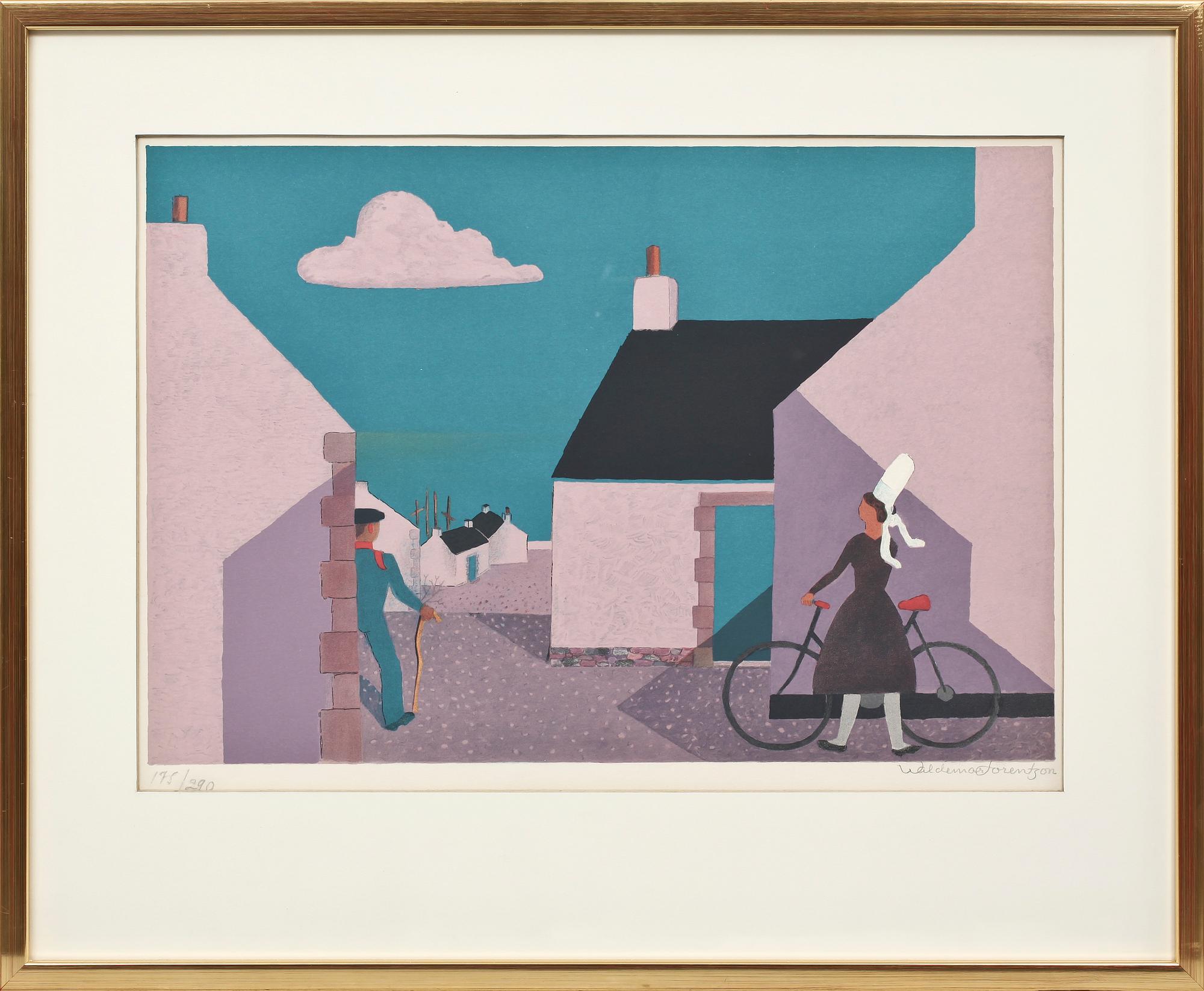 WALDEMAR LORENTZON, färglitografi, sign o numr 175/290.