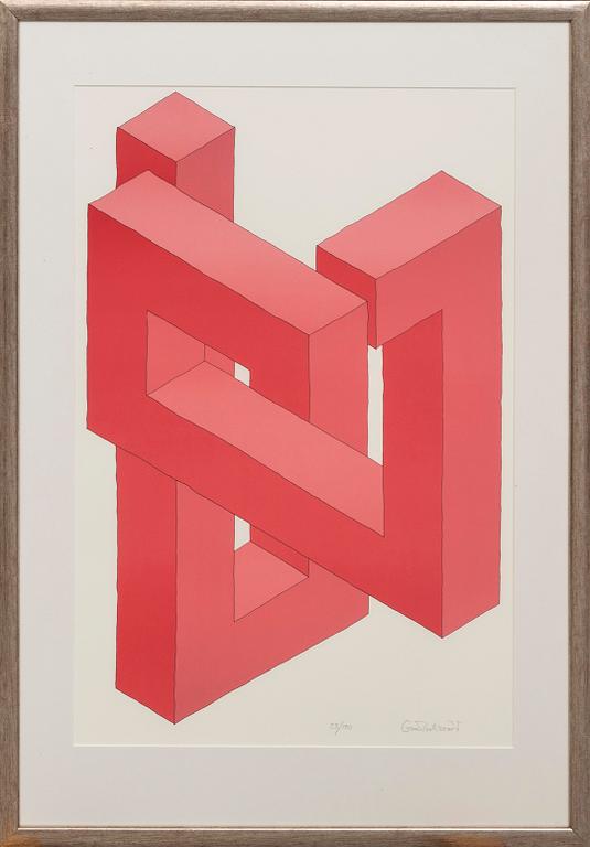 Oscar Reutersvärd,  two litographs, signed and numbered 30/190 and 23/190.