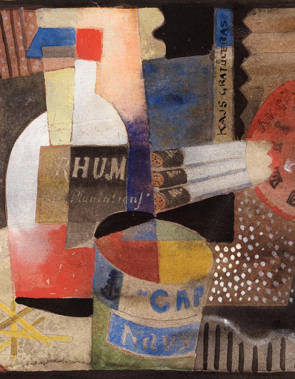 Gösta Adrian-Nilsson, "Rhumflaska och cigarettpaket".