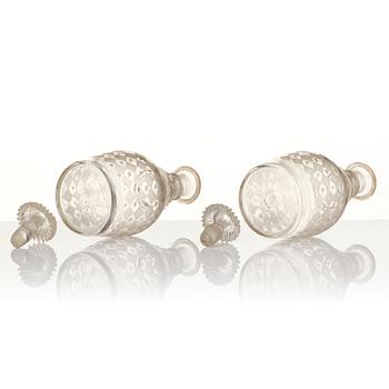 Decanters, a pair, possibly Kosta, circa 1900.