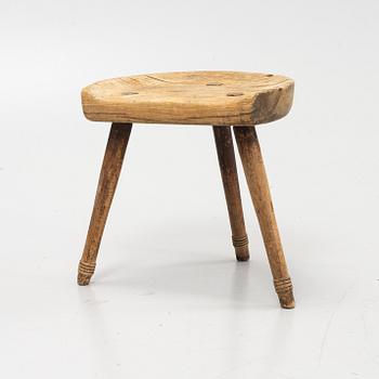 A pinewood stool, 19th Century.