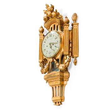 A Gustavian wall pendulum clock by Olof Ljungdahl (active in Stockholm 1775-1780).
