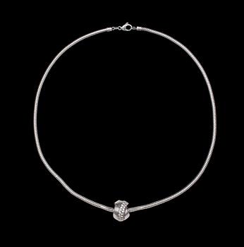 271. NECKLACE, platinum with brilliant cut diamonds, tot. 0.56 cts.