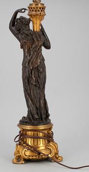 BORDSLAMPA, brons och mässing, 1900-talets första hälft.