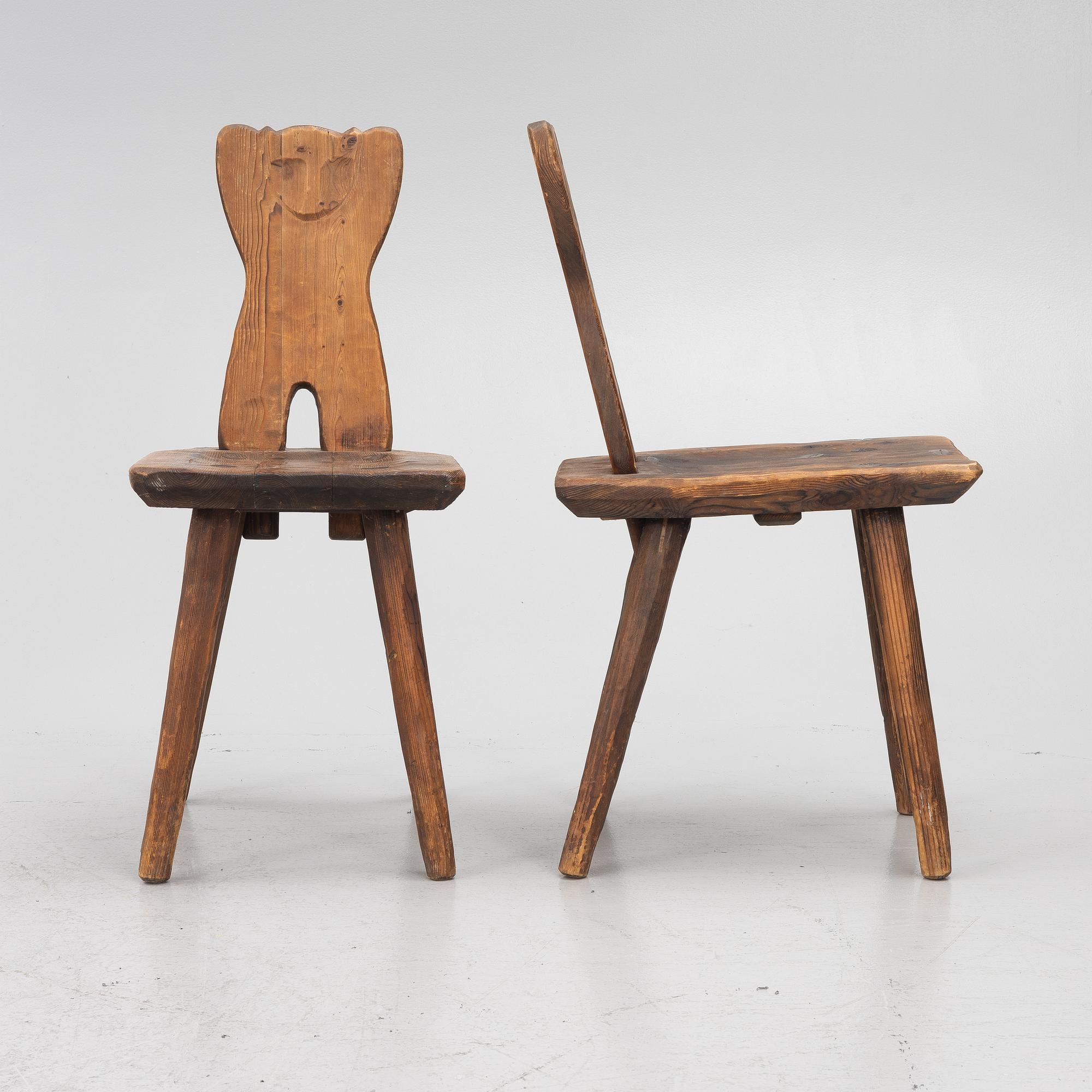 Dining group, 5 pieces, so-called sports cabin furniture, mid-20th century.