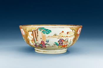 1466. A large famille rose punch bowl, Qing dynasty, Qianlong (1736-95).