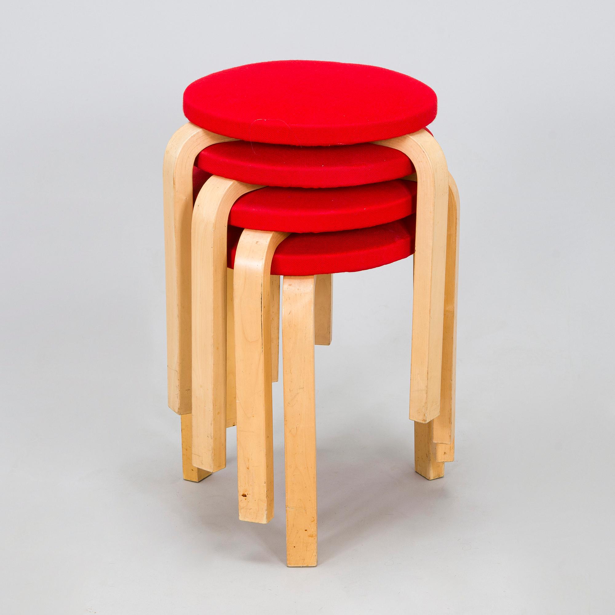 Alvar Aalto, Jakkaroita, 4 kpl, Artek 1960/70-luku.