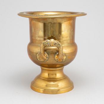 A first half of the 20th century brass champagne cooler.