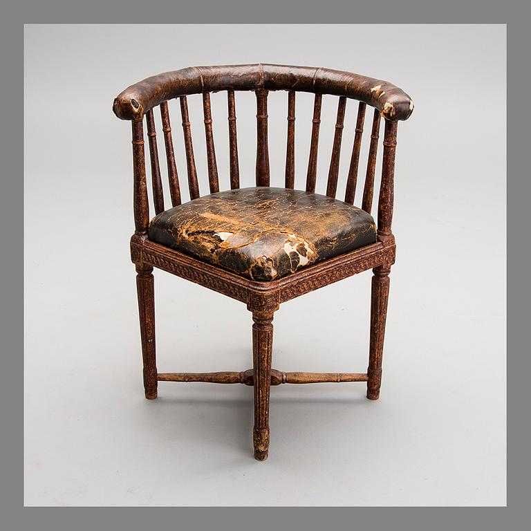 A GUSTAVIAN CORNER CHAIR, late 18th Century.