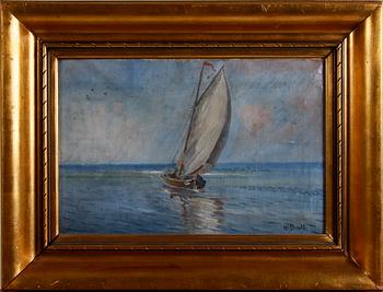 OKÄND KONSTNÄR, olja på duk, 1800-tal. Bär sign.