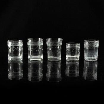 A set of 15 water glasses, 18/19th Century.