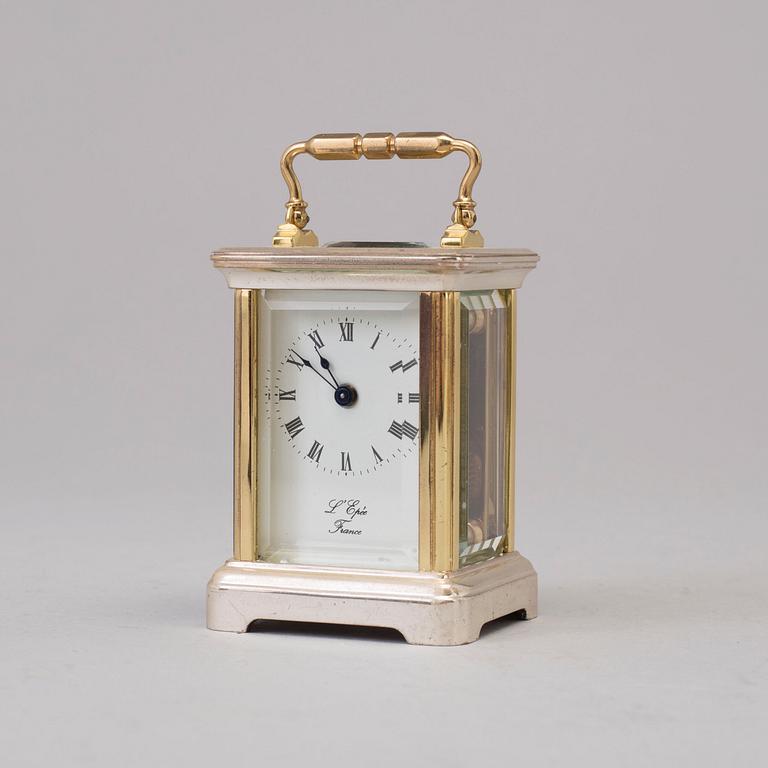 L´EPÉE, Fondée en 1839, travel alarm clock, lever escapement, second half of the 20th century.