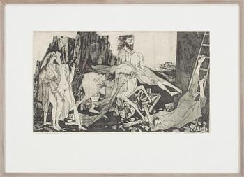 SIGURD WINGE, etching, dated -49 och numrerad 3/8.
