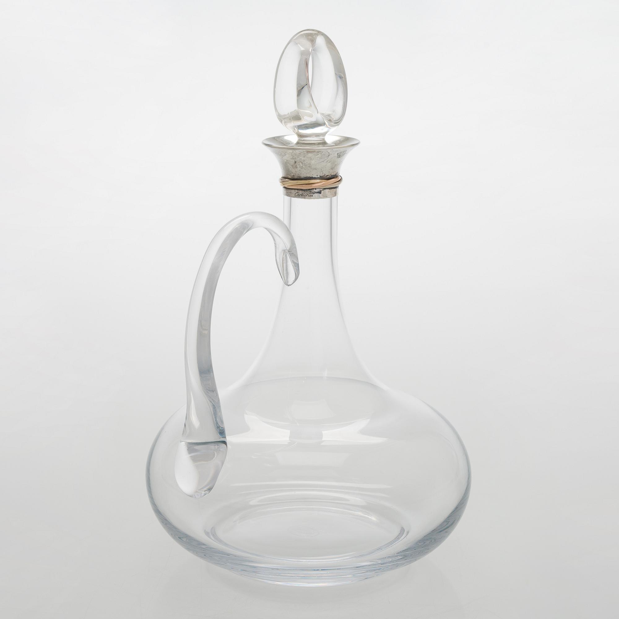 Cartier, karahvi, lasi ja sterlinghopea, Ranska 1900-luvun loppu.