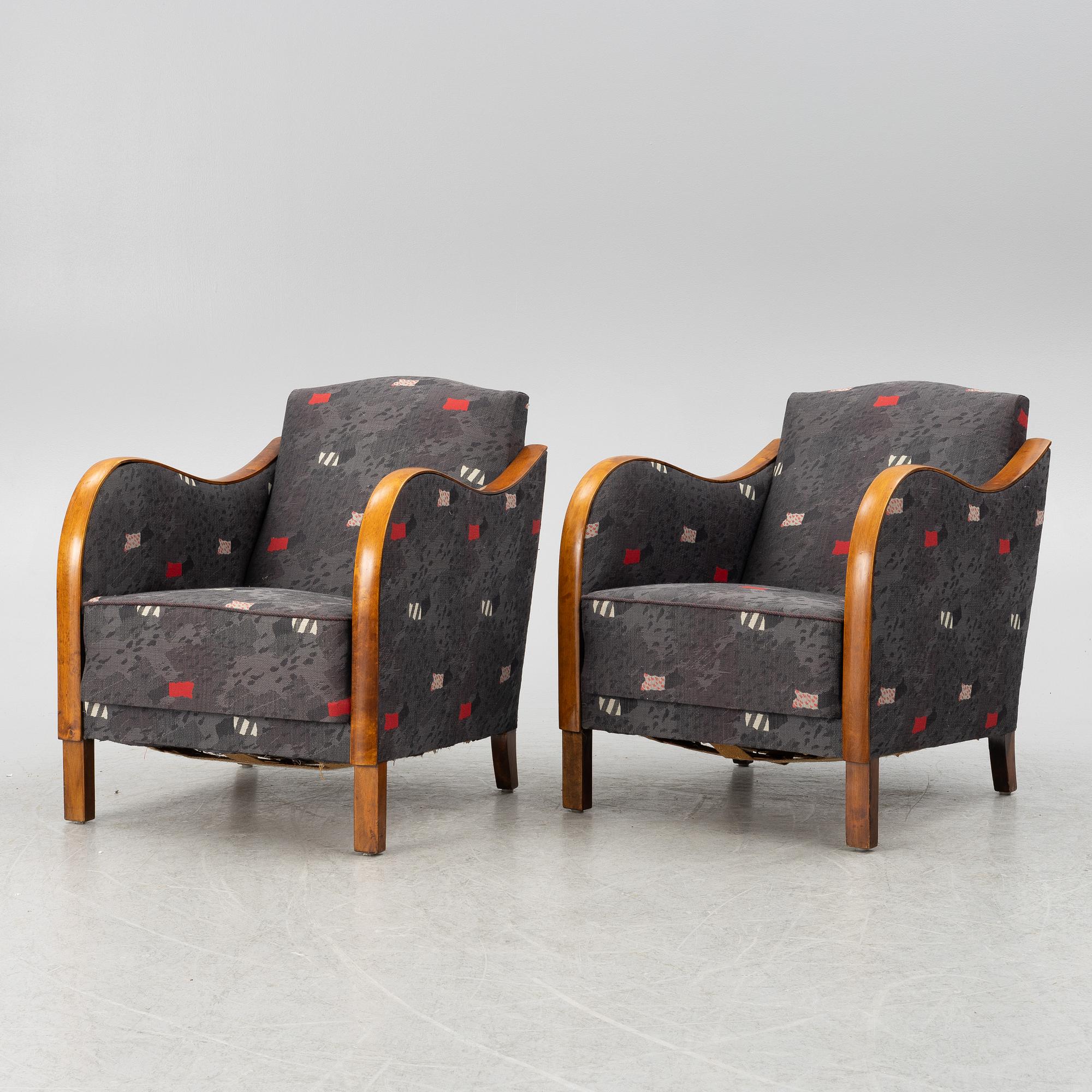 Armchairs, a pair, functionalist, 1930s.