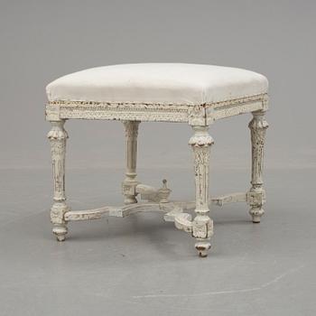 TABURETT, gustaviansk stil/barockstil, sent 1800-tal.