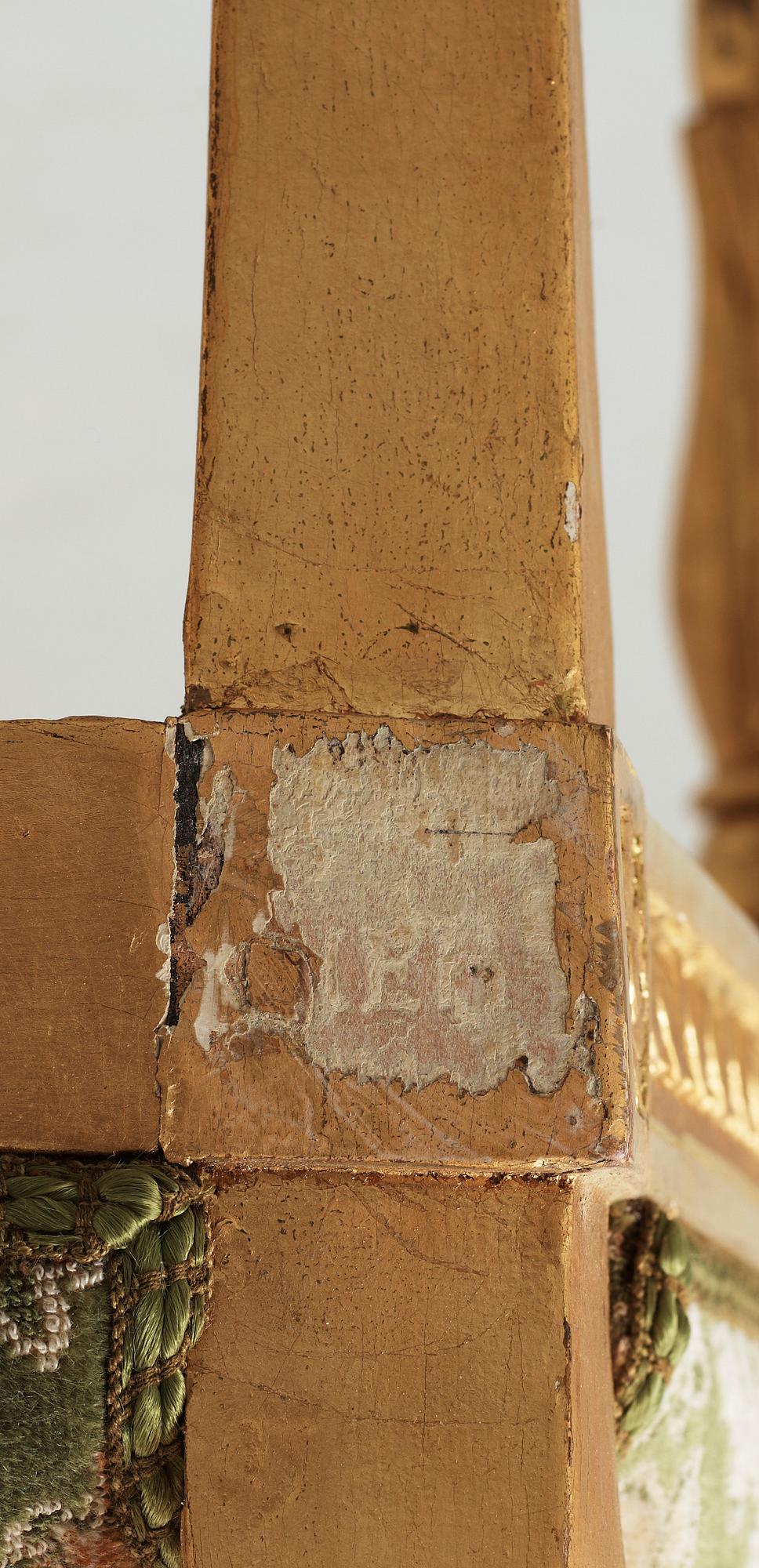 BALJFÅTÖLJ, sengustaviansk, Johan Erik Höglander Stockholm(mästare från 1777).