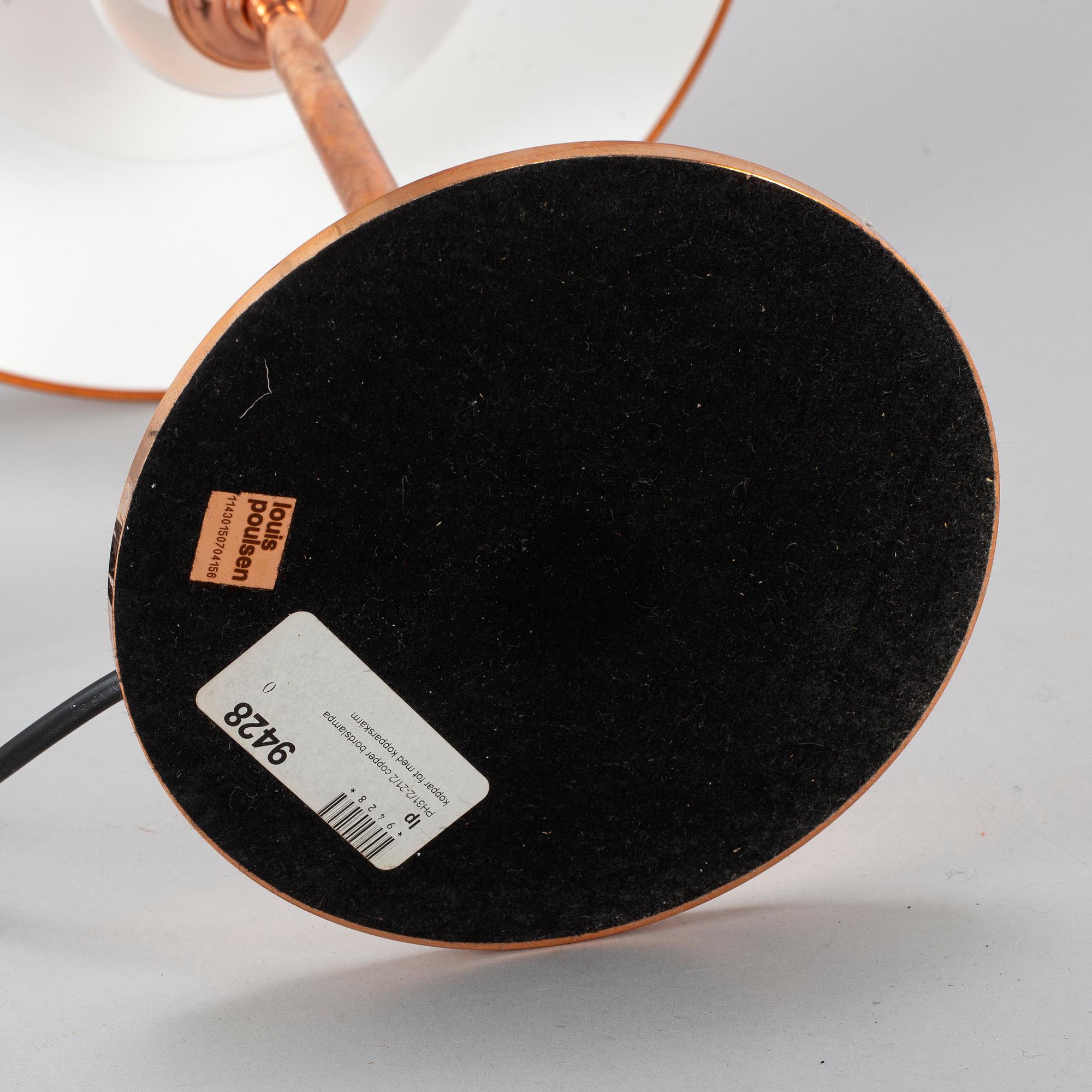 POUL HENNINGSEN, a '31/2-21/2' copper table lamp, Louis Poulsen Denmark.