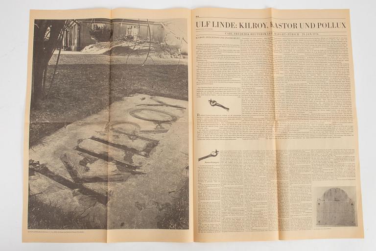 Carl Fredrik Reuterswärd, Catalogs, books and newspaper article.