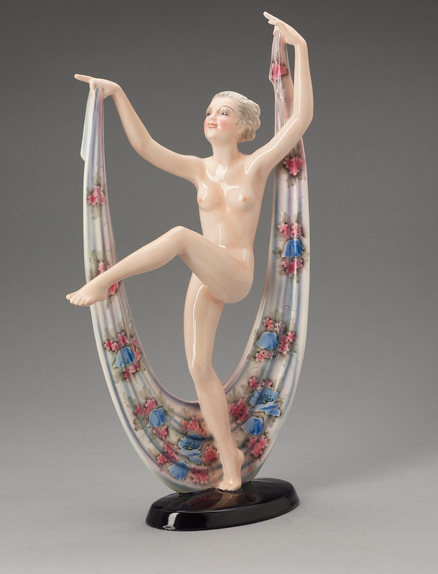FIGURIN, flintgods, Goldscheider Wien, Österrike, 1900-talets första hälft.