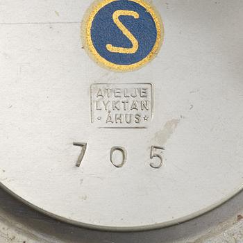 Hans Bergström, a model "705" table lamp, Ateljé Lyktan, Sweden, 1950's.