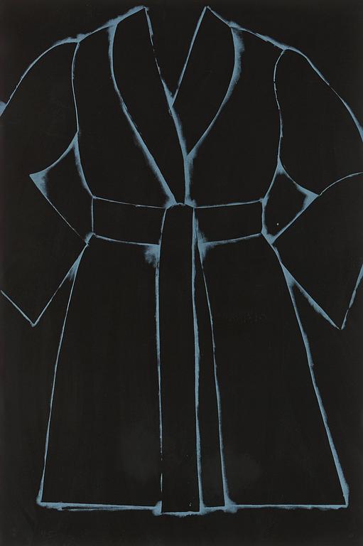 Jim Dine, "Black and white bathrobe".