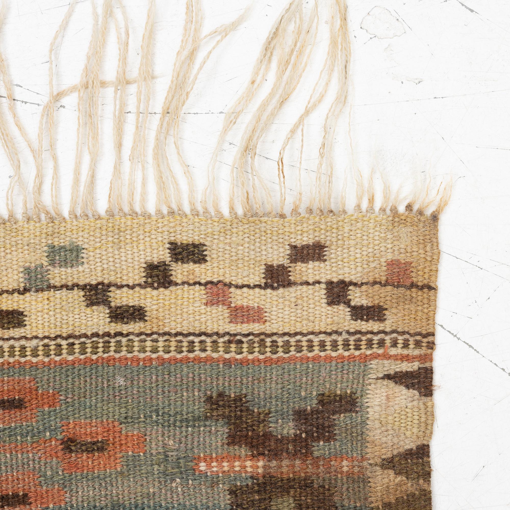 Märta Måås-Fjetterström, a textile, 'Rabatten', flat weave, ca 100 x 50 cm, signed MMF.