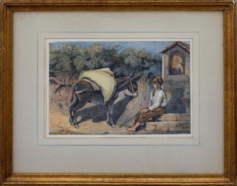 FRITZ VON DARDEL, akvarell. Sign o dat 1852.