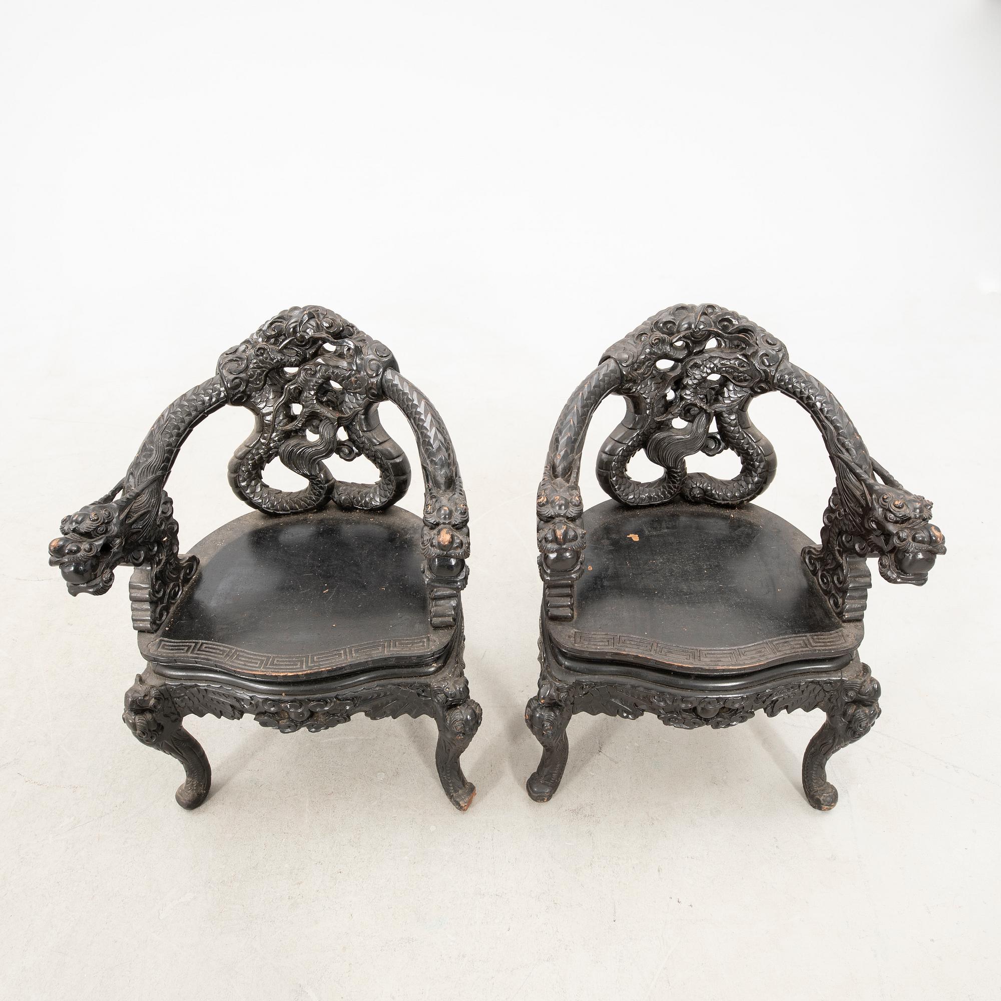 Furniture set, three pieces, China, circa 1900.