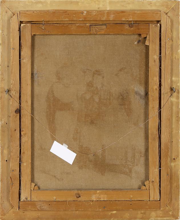 OKÄND KONSTNÄR, olja på duk. 1800-talets andra hälft. Signerad R Posony.