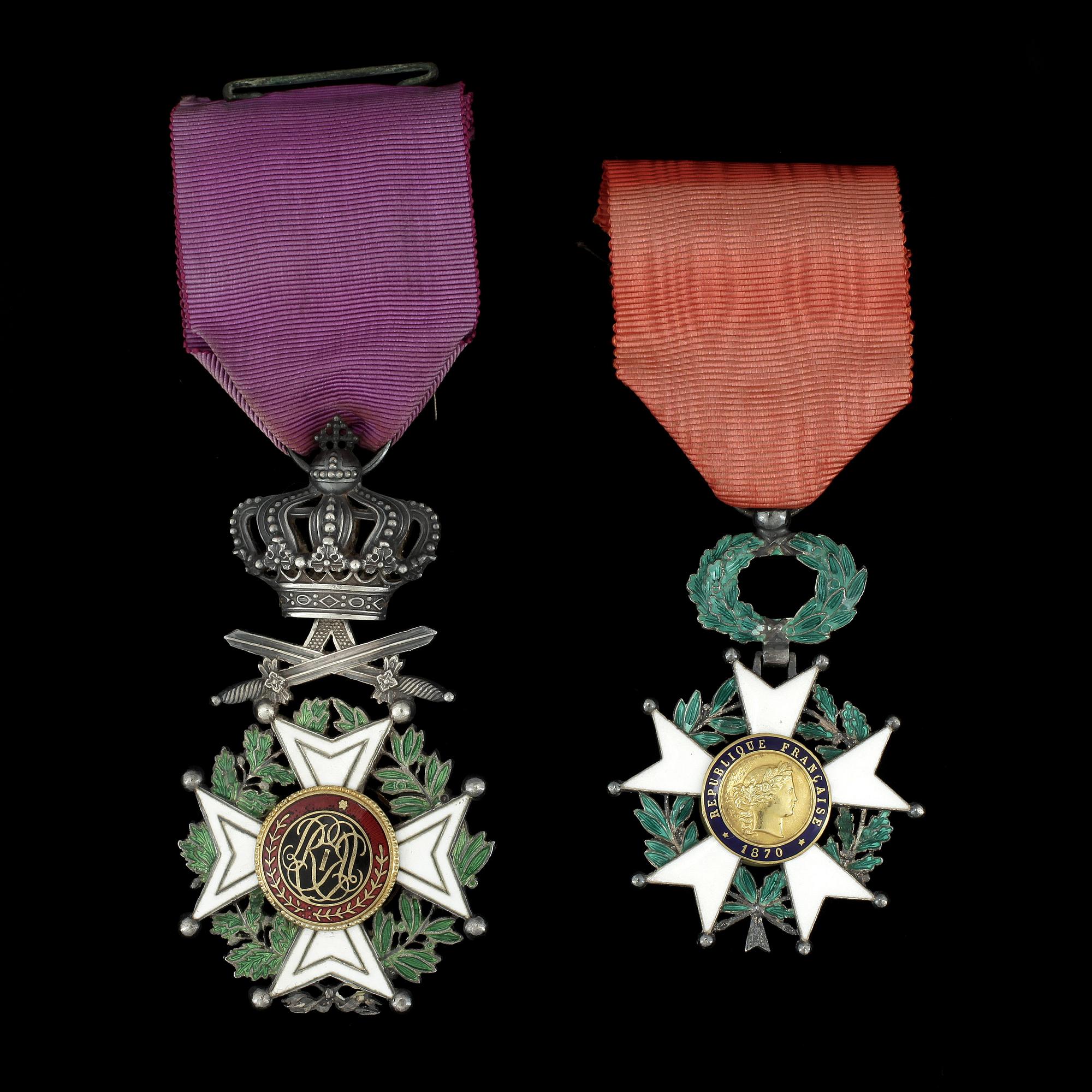 ORDNAR, 2 st, Hederslegionen samt Leopoldorden, 1900-talets början.