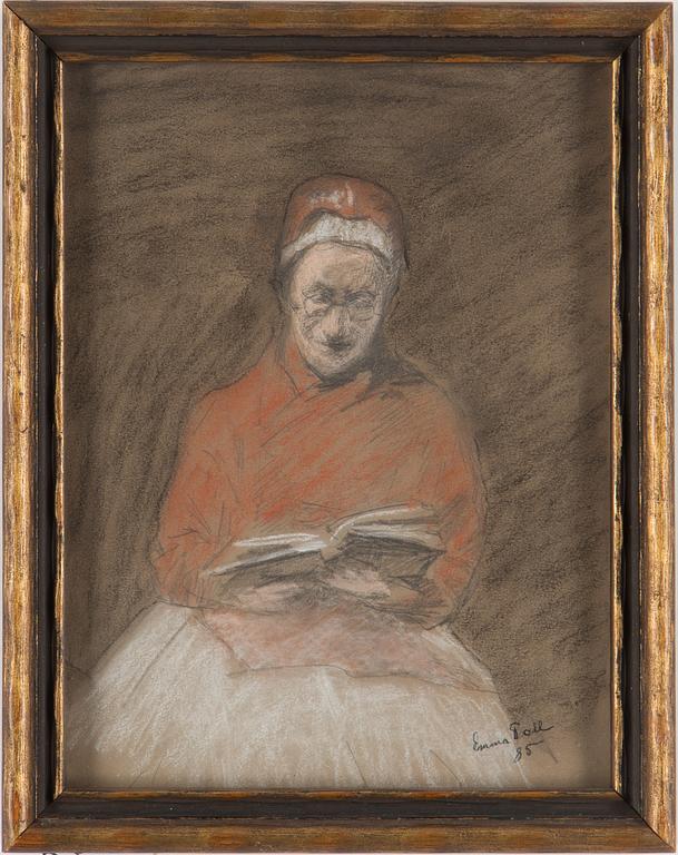 EMMA TOLL, a colorpencil, signed and dated 85.