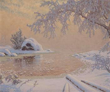 656. Gustaf Fjaestad, Hoarfrost at dawn.