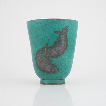 Wilhelm Kåge, vase, stoneware, "Argenta", Gustavsberg, 1932.