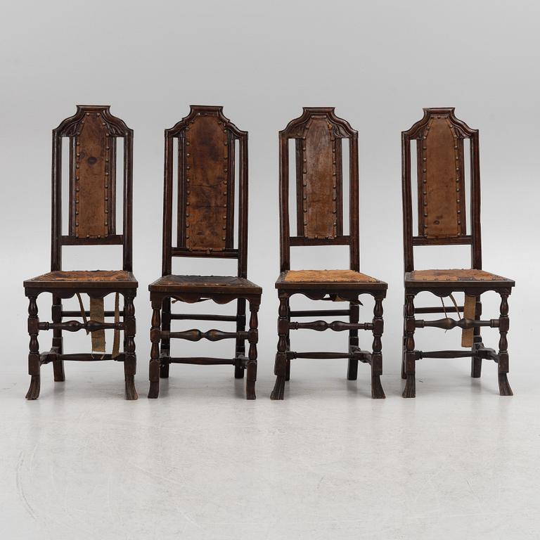 A set of four Baroque chairs, early 18th Century.