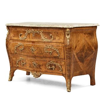 A Swedish Rococo commode by Christian Linning (master in Stockholm 1744-1779).