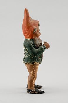 FIGUR, lergods, tomte, 1800-/1900-tal.